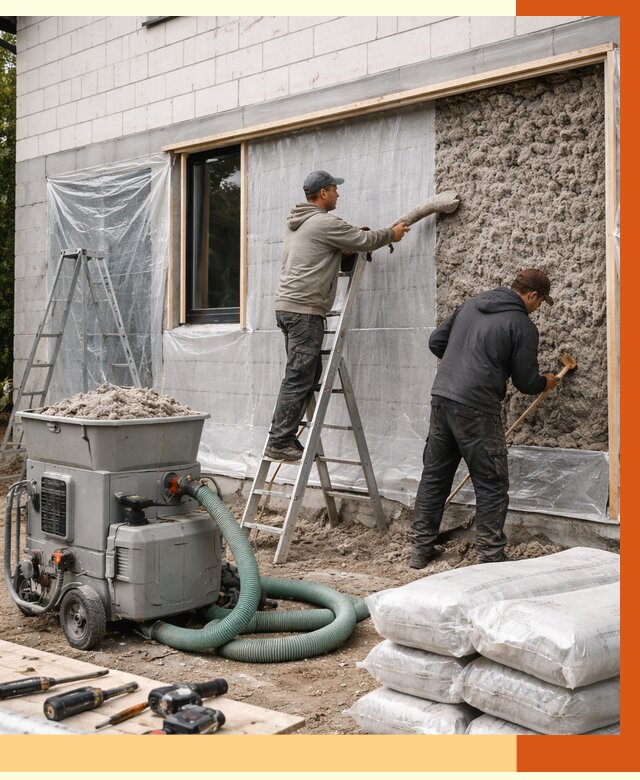 Утепление дома из газобетона эковатой в Находке от 4642 руб./м2 | ТепломастерНхд